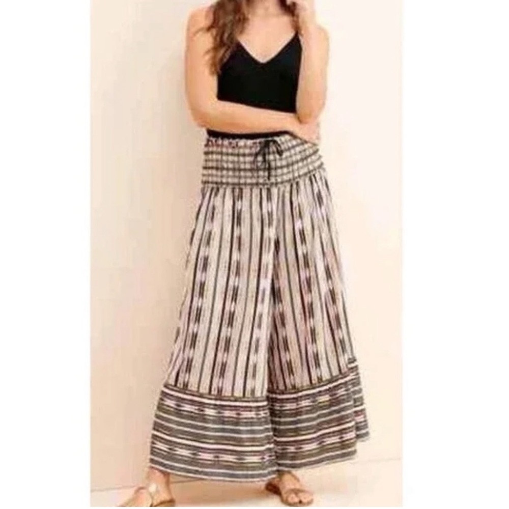 Anthropologie Maeve Zamirah Smocked Wide-Leg Pants • 1X